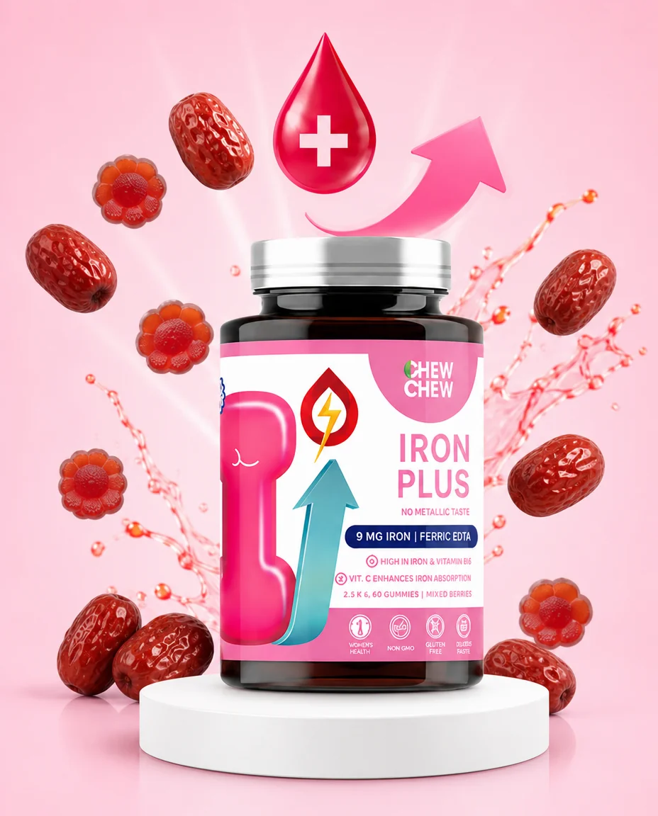 Chew Chew Iron Plus Gummies bottle